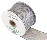 Eleganza Deco Mesh Metallic 63mm x 10m Silver No.24 - Organza / Fabric